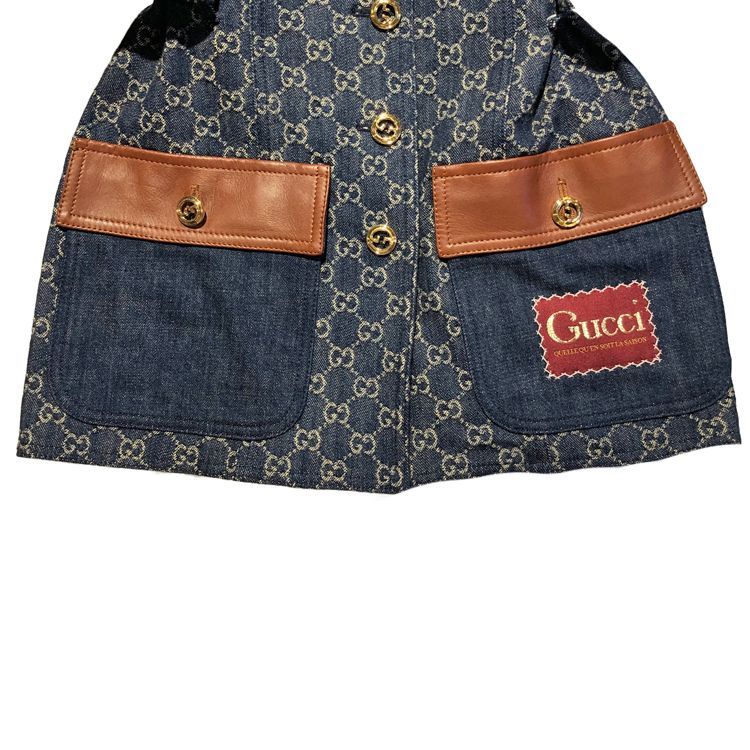 GUCCI グッチ GG柄 デニムジャケット ブルー コットン 切替