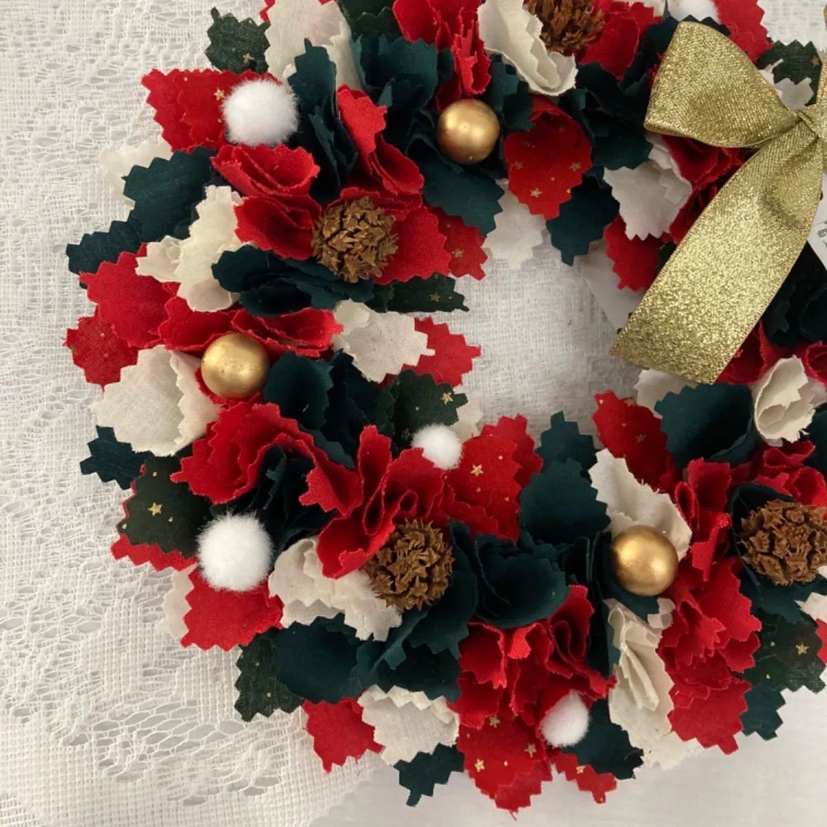 布リース ファブリックリース ♡ クリスマス ＃1016② - メルカリ