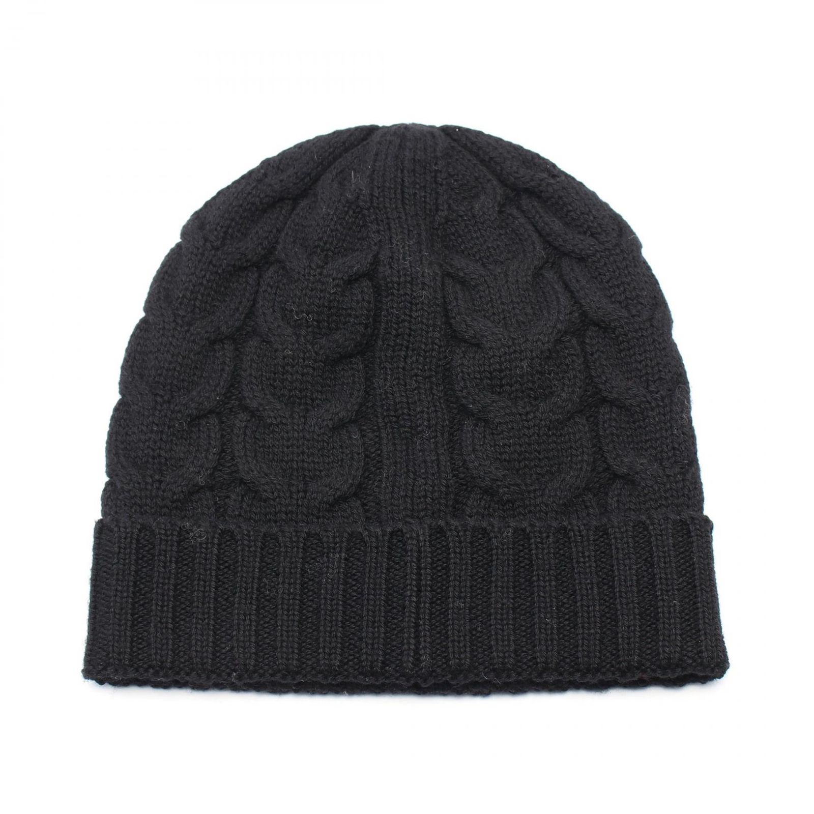 モンクレール MONCLER ニットキャップ ニット帽 ブラック ウール ロゴ 