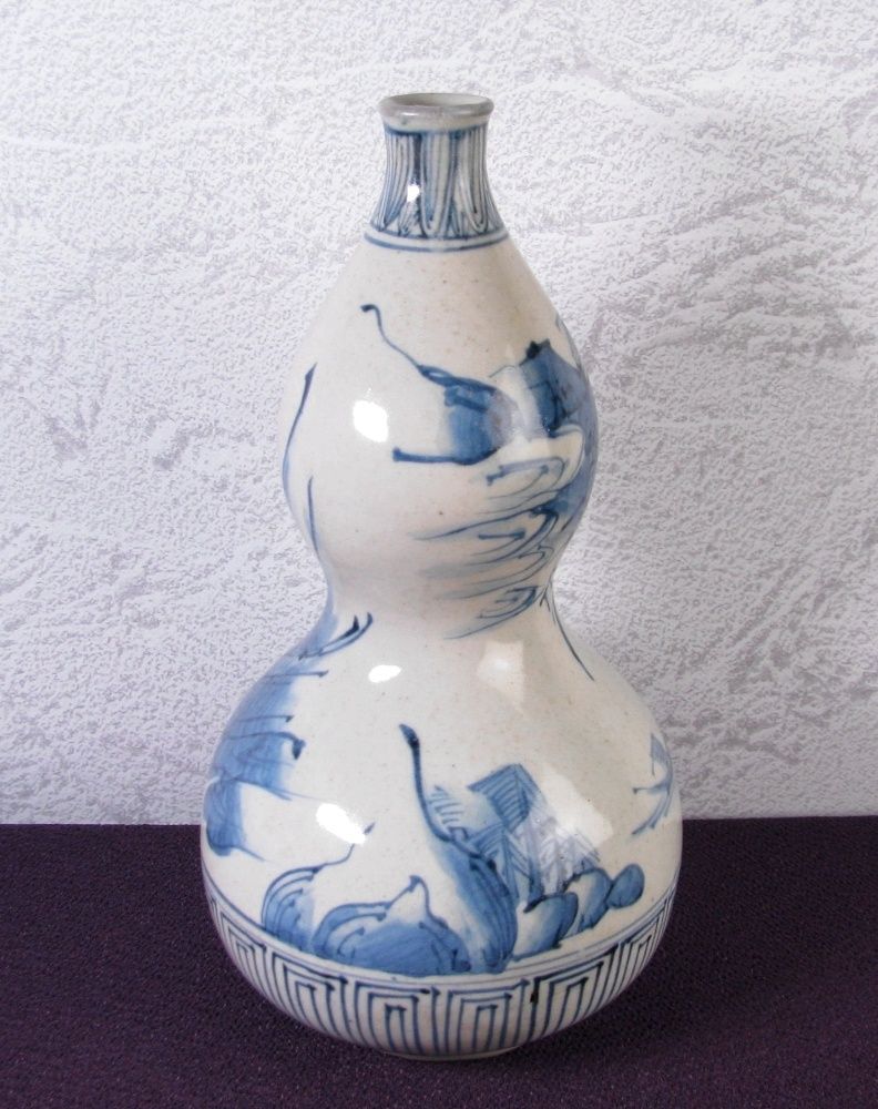 古伊万里 染付瓢徳利 高さ：22cm 江戸時代/25h012 古伊万里 徳利