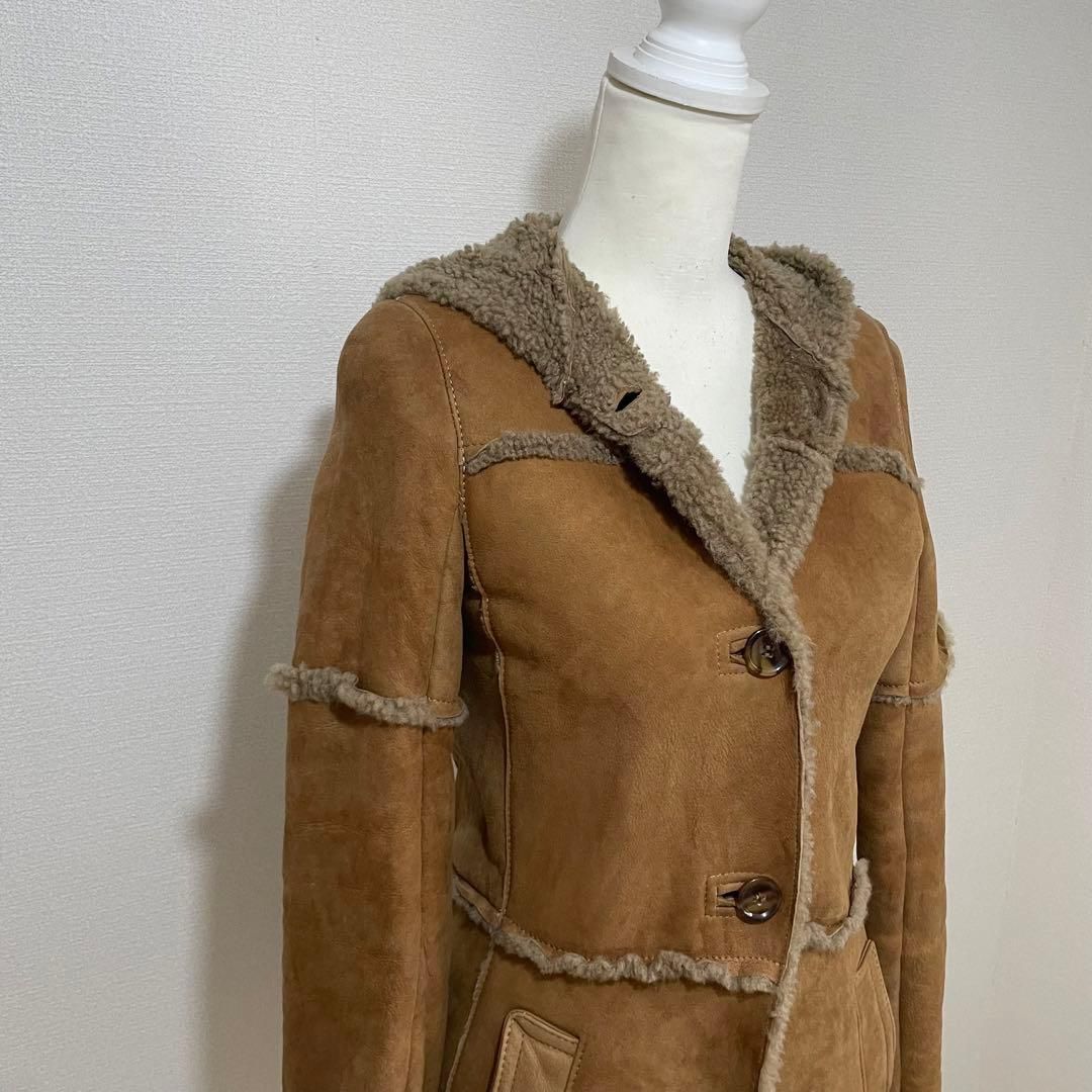 ムートンコート ブラウン