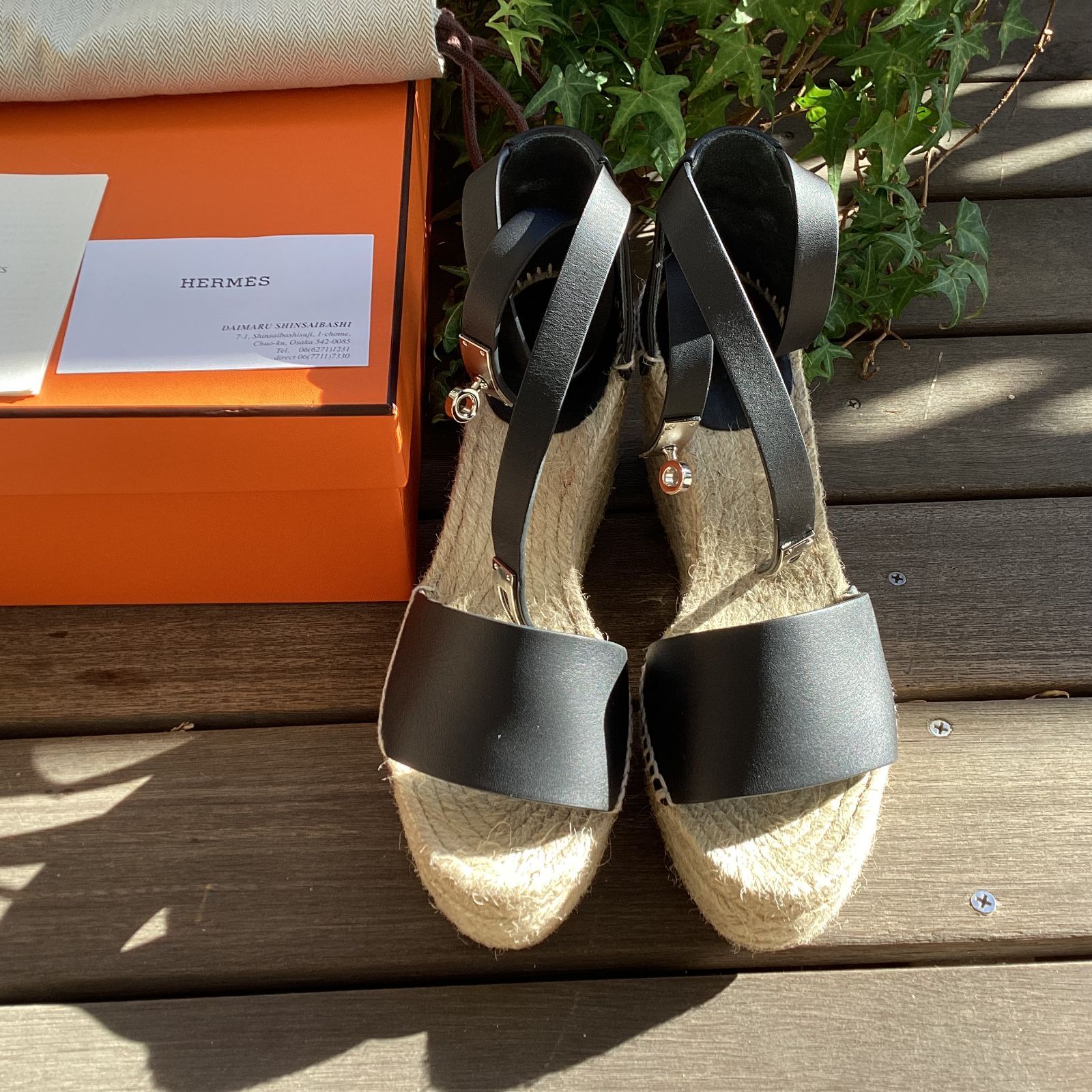 ☆美品☆ HERMES エルメス レザー ティヴォリ エスパドリーユ 37 