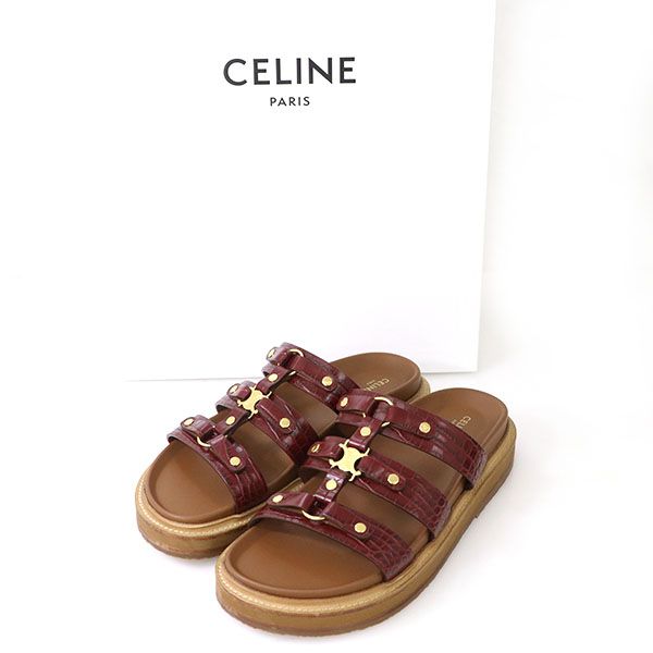 国内発送/CELINE/ティッピ スライド カーフスキン 24SS【CELINE】ティッピスライド カーフスキン トリオンフロゴ