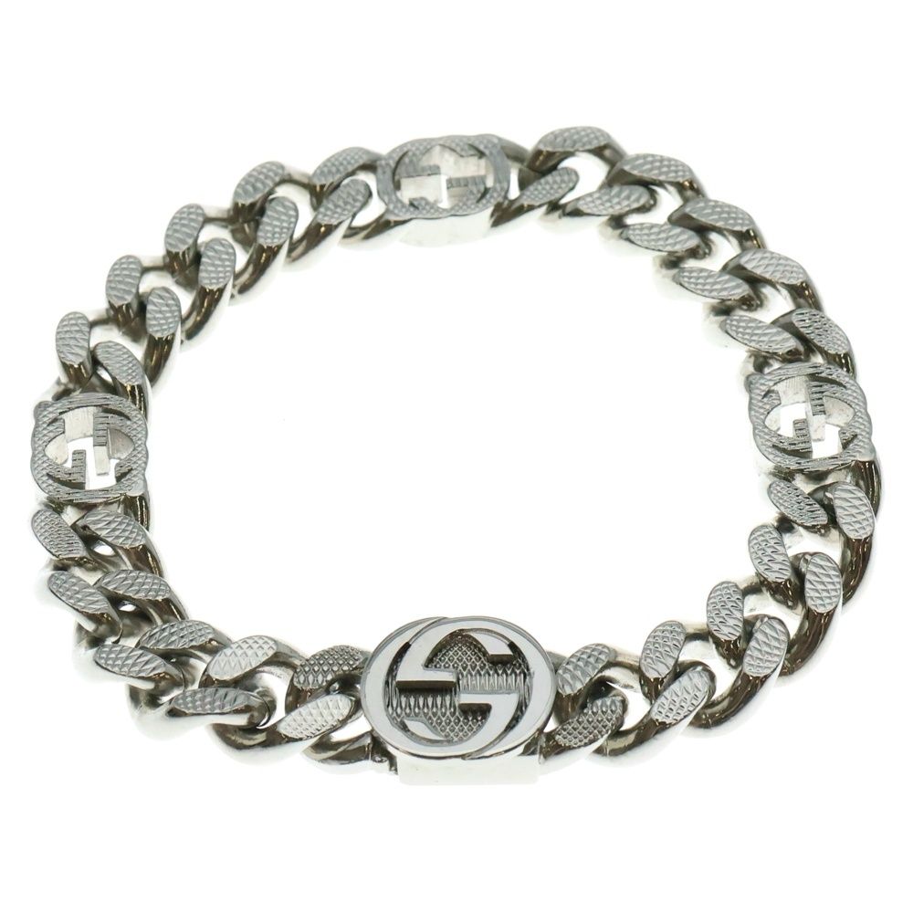 GUCCI グッチ インターロッキング GGロゴ チェーンブレスレット シルバー 675758