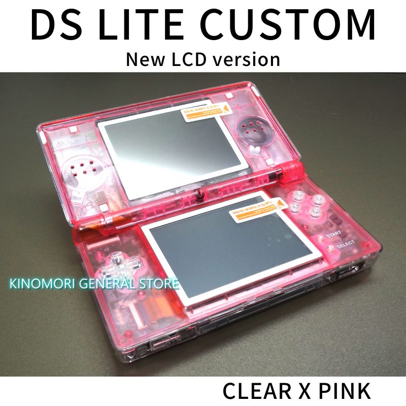 DS LITE CUSTOM CLEAR X PINK NEW LCD Ver - メルカリ