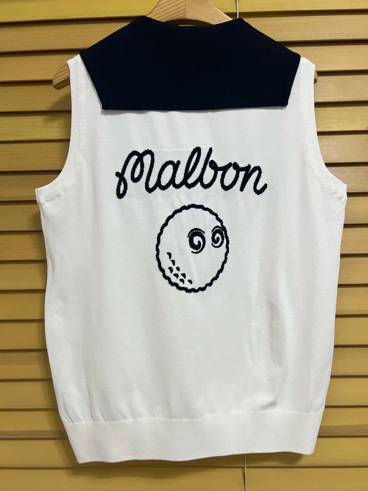 MALBON GOLF マルボンゴルフ レディース アイボリー ゴルフ ノースリーブニット M LLC-HASEGAWATOSO_COM