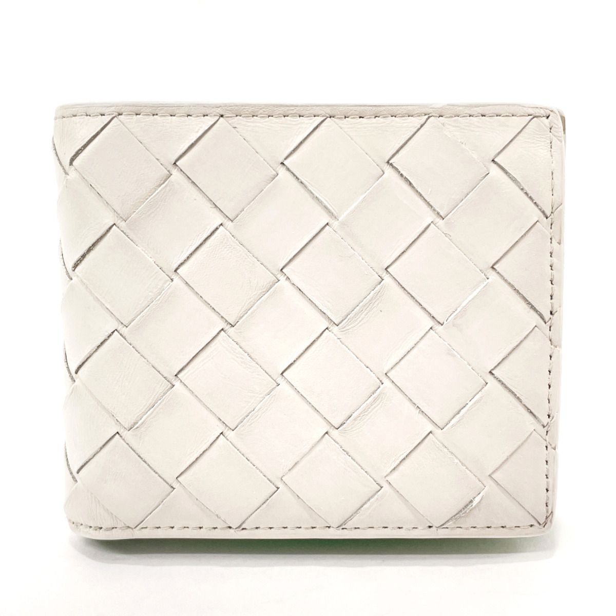 ボッテガヴェネタ 二つ折り財布 イントレチャート ホワイト - メルカリ