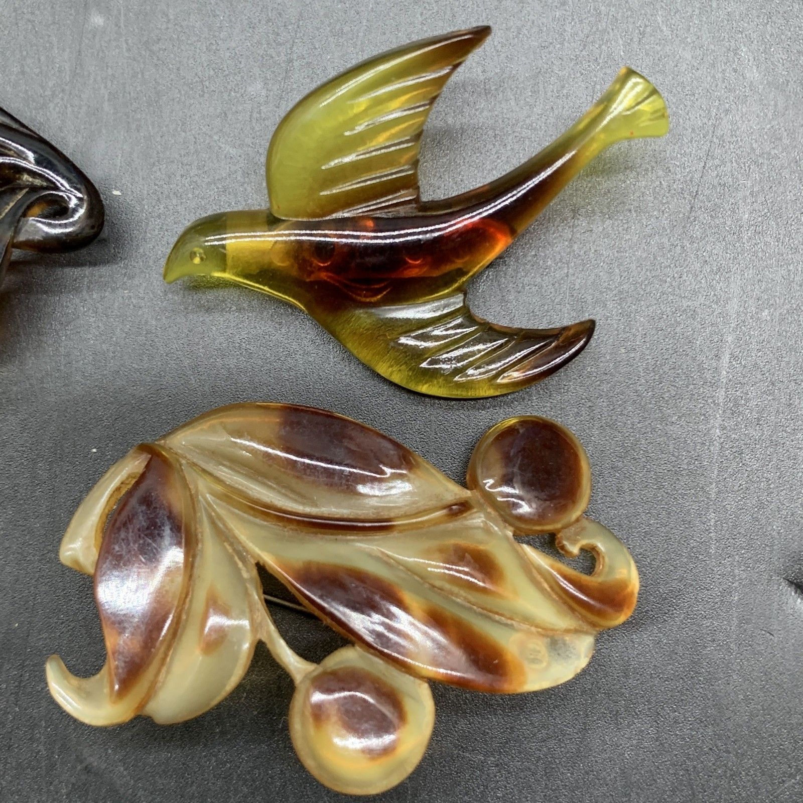 O316 べっ甲柄 アクセサリーまとめ 重量41g ブローチ ネックレス