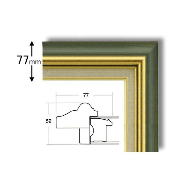 日本製 油絵額縁|フレーム F30号|グリーン 壁掛けひも|アクリル| 8116