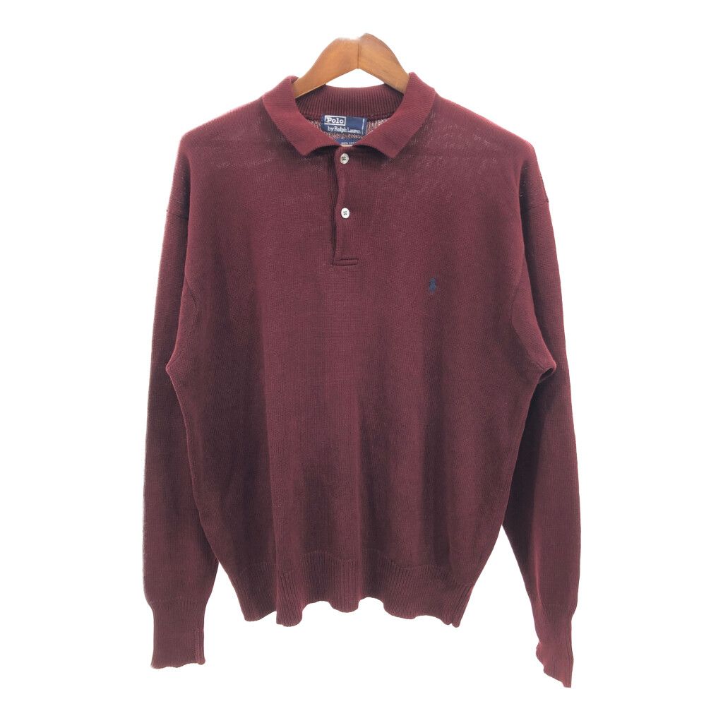 (古着)90s polo ralph lauren ニットポロ　短丈 90年代 Polo by Ralph Lauren ポロ ラルフローレン コットン