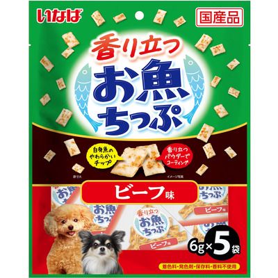 同梱不可 24個セット いなばペットフード株式会社 香り立つお魚ちっぷ ビーフ味 6g×5袋