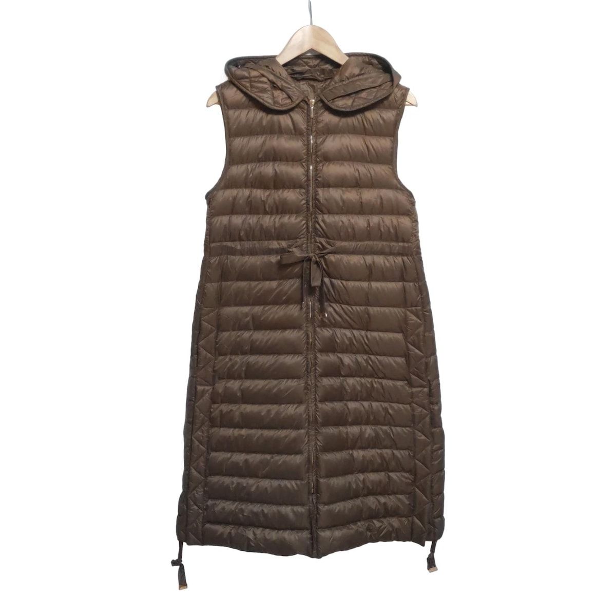 Max Mara マックスマーラ ダウンベスト サイズJ 36 レディース - ダークブラウン The Cube.|ロング丈|冬