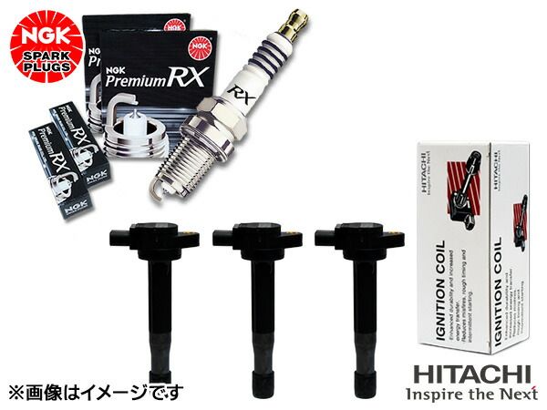 ムーヴ L175S L185S NGK プレミアム RXプラグ 90020 LKR7ARX-P 3本 日立 イグニッションコイル U18D04-COIL 3本セット H23.01～H22.12