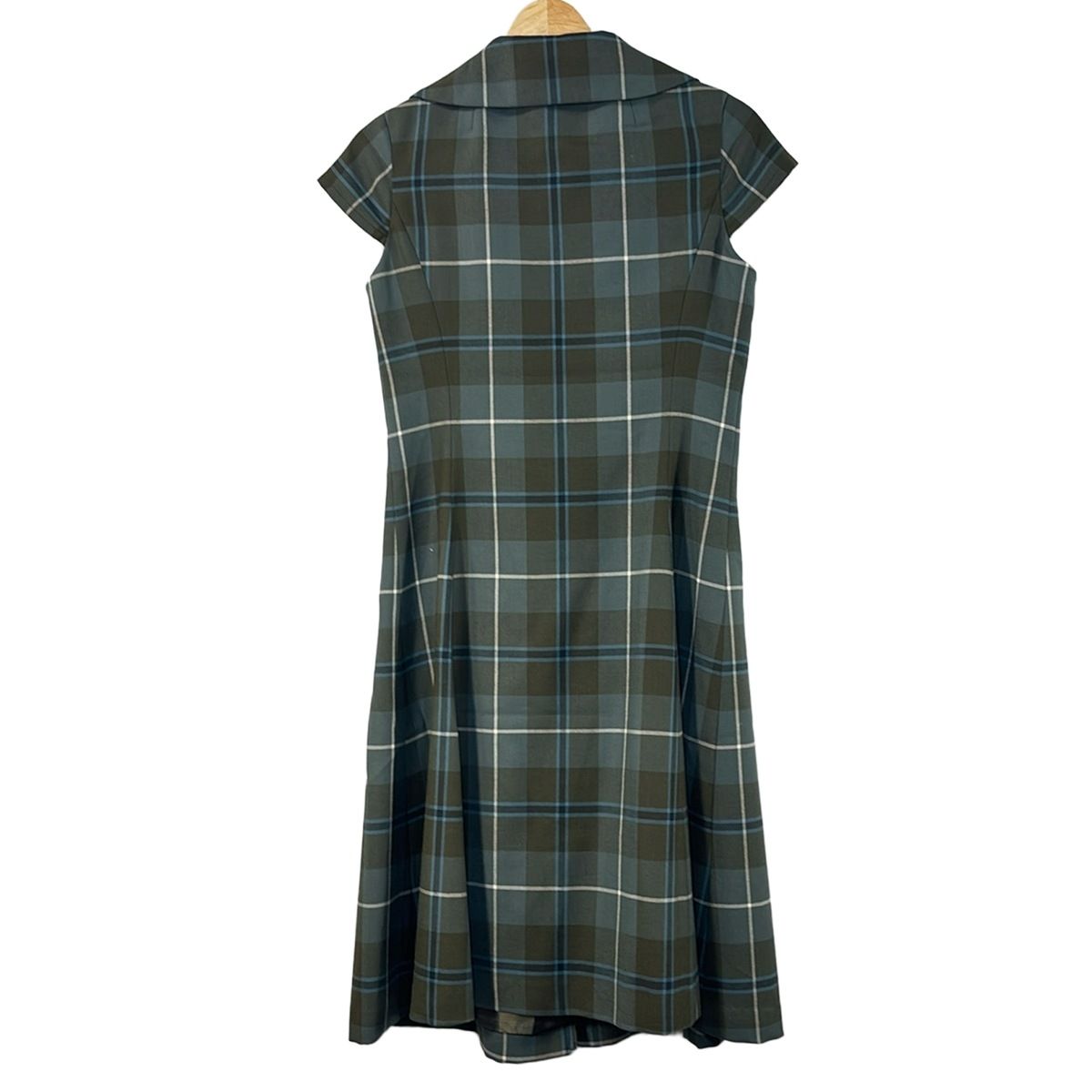 Yorkland チェック柄 半袖ひざ丈ワンピース ヨークランド/YORKLAND