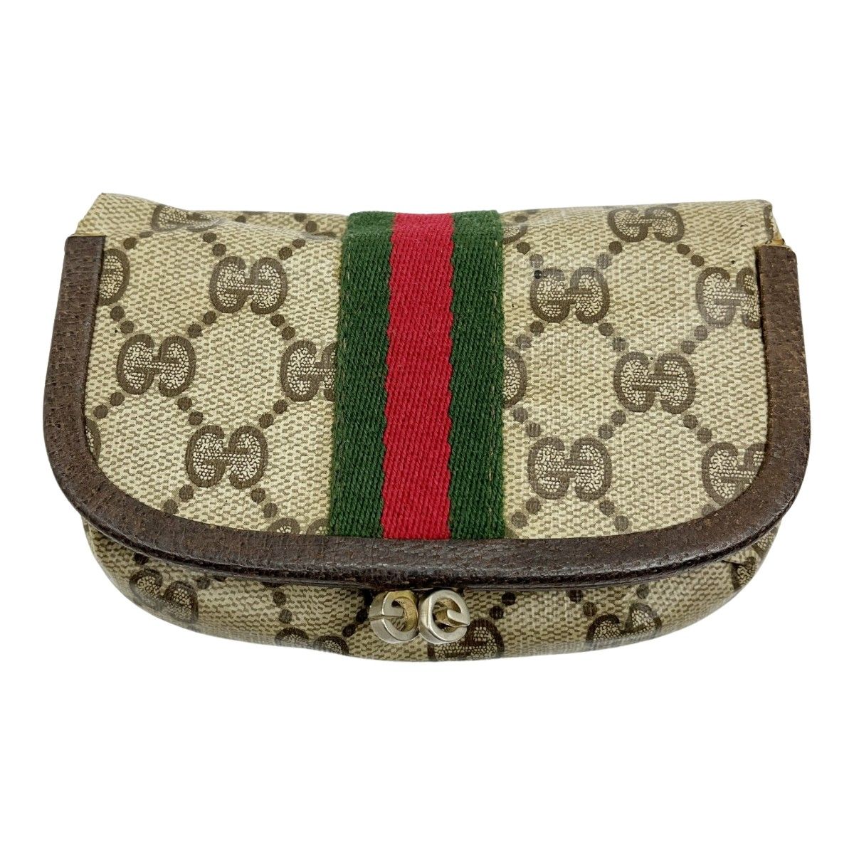 ◇◇GUCCI グッチ OLD GUCCI コスメポーチ 中ミラー 256998 ブラウン 