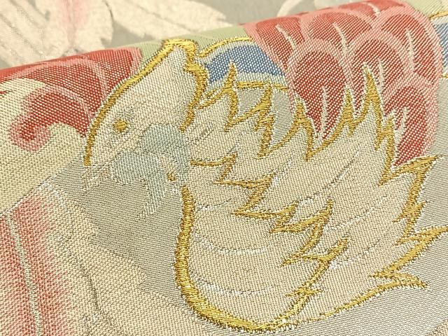 平和屋着物◎六通柄袋帯 鳳凰正倉院文 金銀糸 正絹 逸品