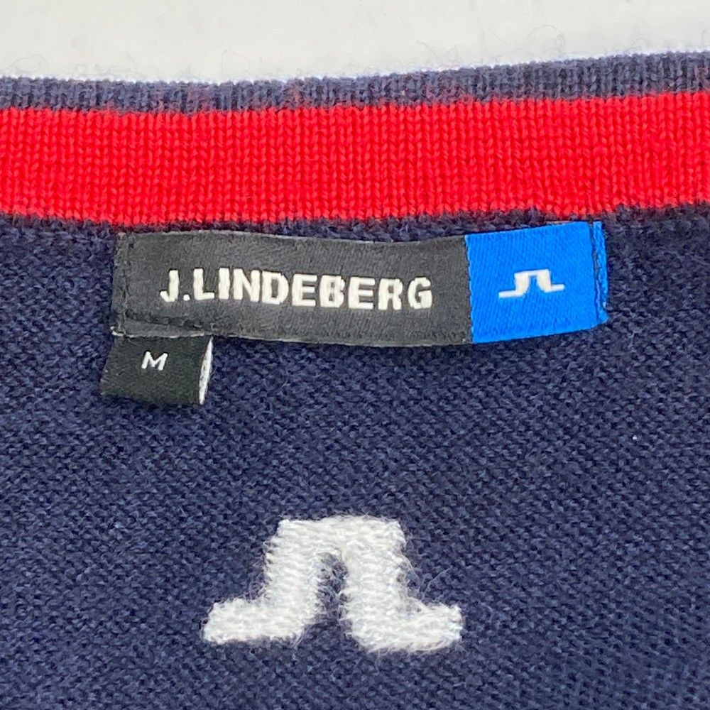 サイズ：M J.LINDEBERG ジェイリンドバーグ ウール 長袖ニットセーター