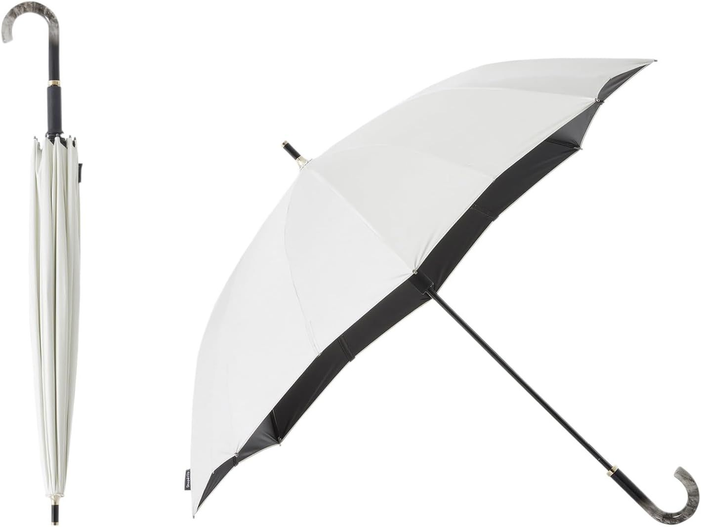 マーナ (marna) Shupattoアンブレラ UV (ベルトがない閉じる傘) 55cm 日傘 長傘 晴雨兼用傘 メンズ レディース (UVカット率99.9% / UPF50+ / 遮光率99.9%) 16本骨 S509