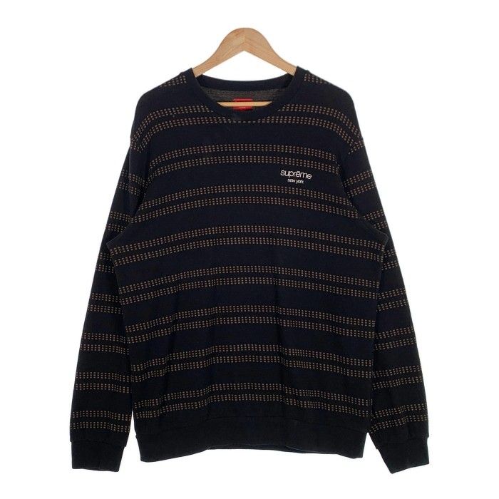 supreme Dash Stripe Crewneck/18SS/M肩幅着丈身幅袖丈