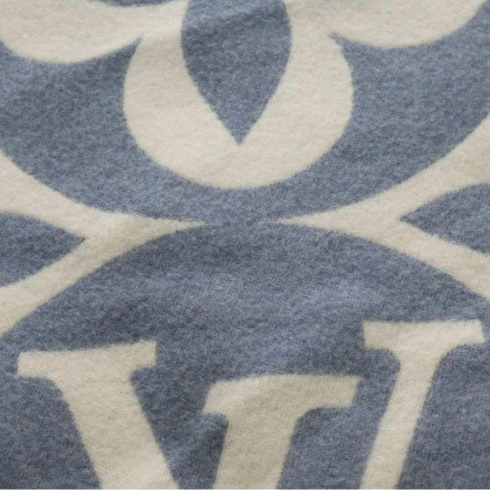 LOUIS VUITTON ルイヴィトン モノグラム メダリオン ウール マフラー レディース グレーM79214