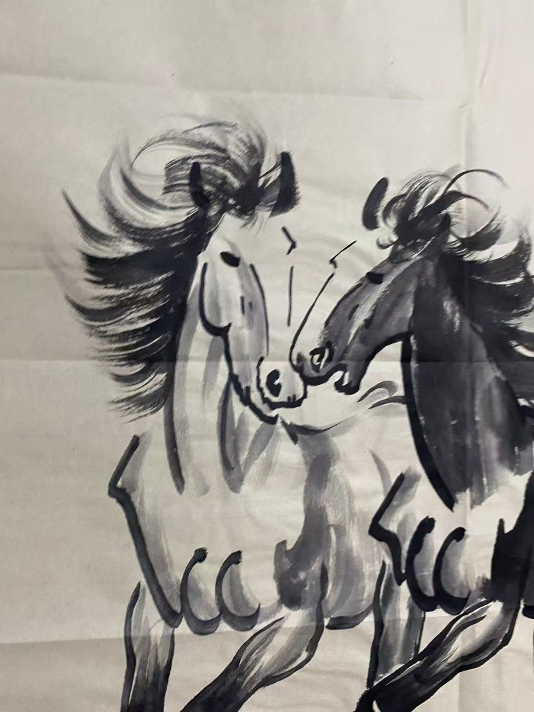 ★大人気商品★ 中国古美術. 旧蔵.徐悲鴻款.手描き.奔馬圖.書道品.宣紙水墨畫.賞 絵画