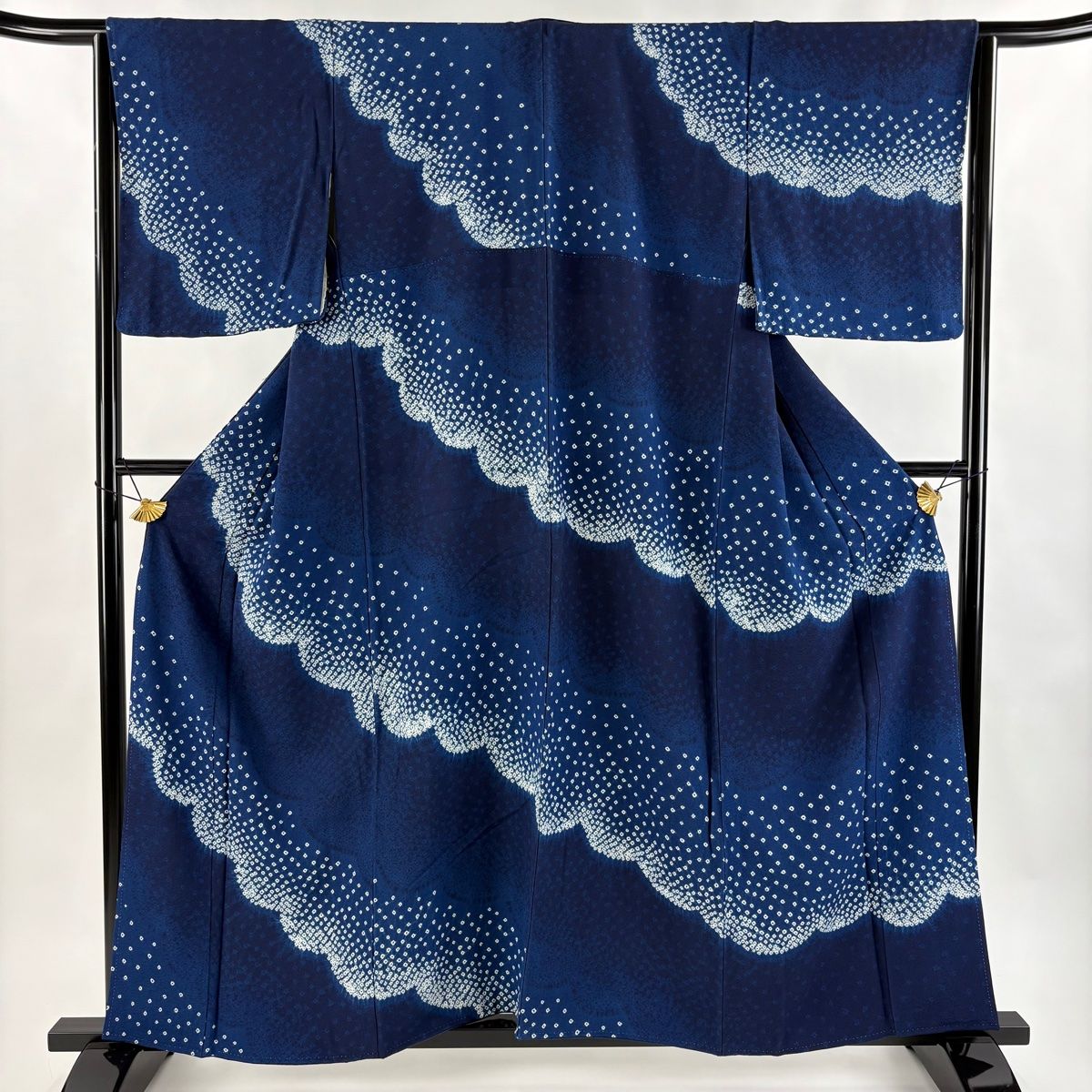 訪問着 身丈159cm 裄丈63.5cm S 袷 疋田 藍色 正絹 名品