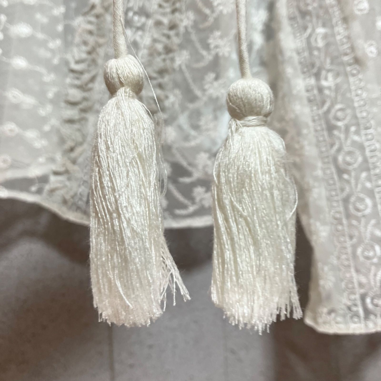 Freada フリーダ インド パッチワーク レース ラッフルブラウス