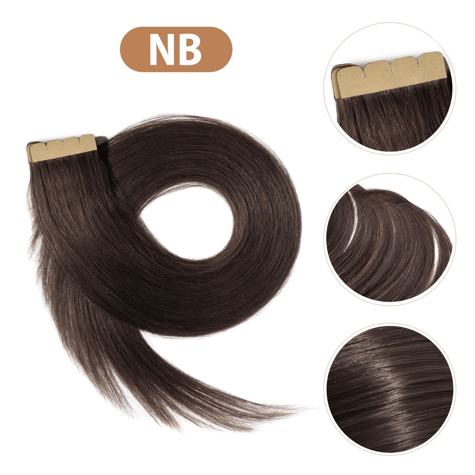 最高級人毛100%エクステ N8.ブラウン M109785493 - ウィッグ・エクステ