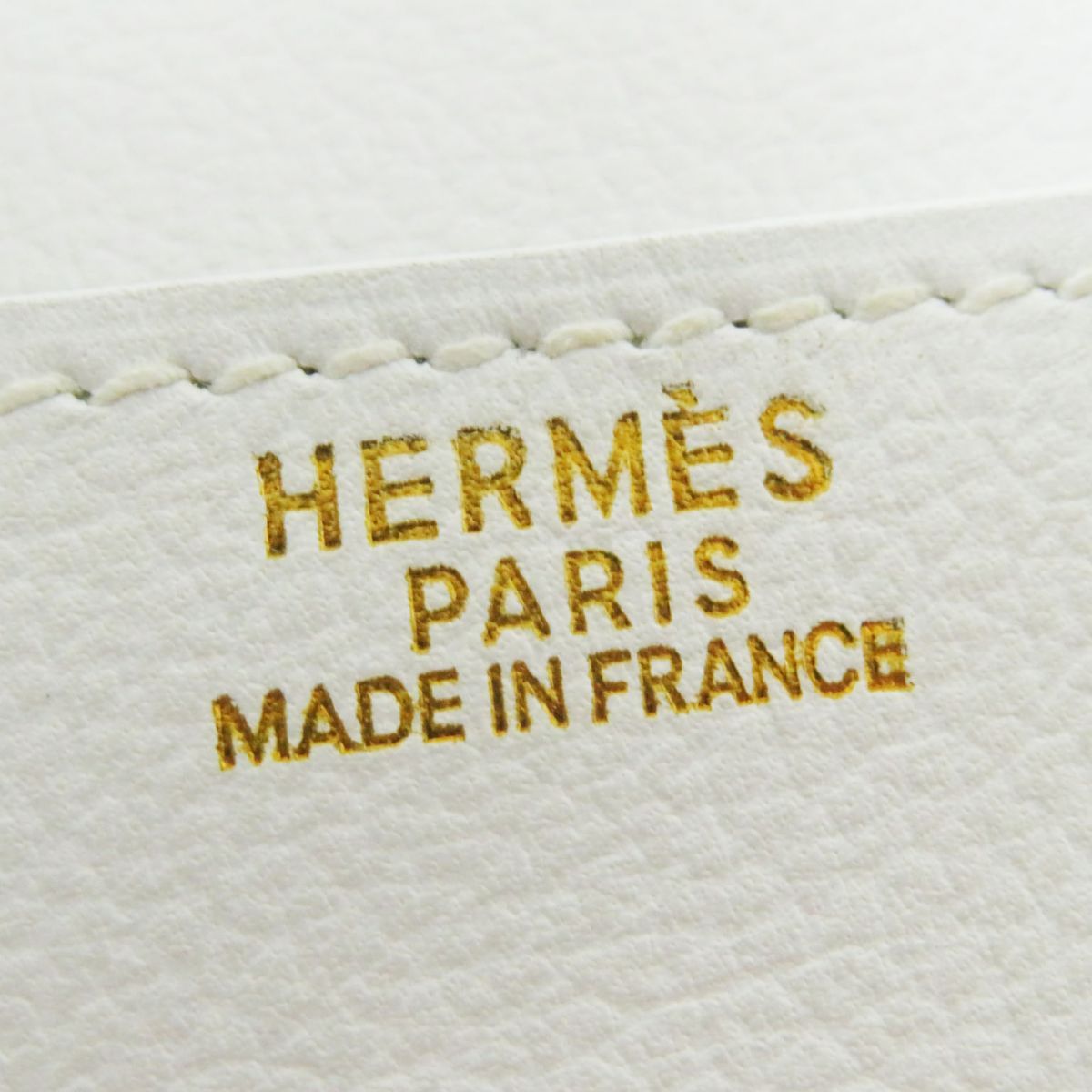 極美品◎フランス製 HERMES エルメス ポシェット リオ レザー クラッチバッグ ホワイト×ゴールド金具 □C刻印 レディース 箱・保管袋付き