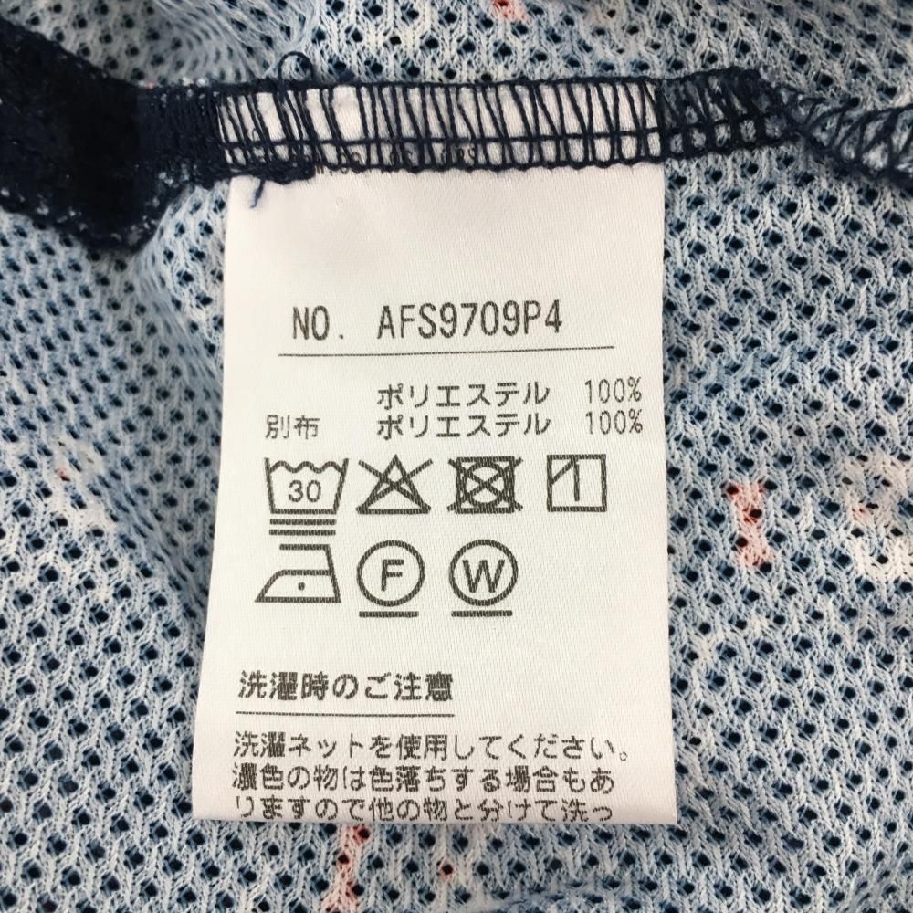 ☆特価☆【超美品】アンパスィ 半袖ポロシャツ ネイビー×白 総柄
