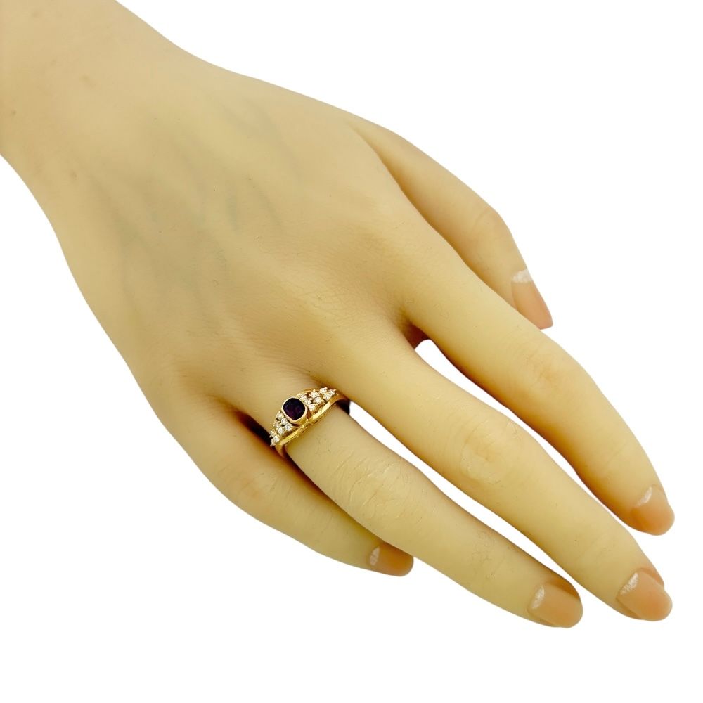 リング 指輪 11号 18金 K18イエローゴールド ルビー レディース