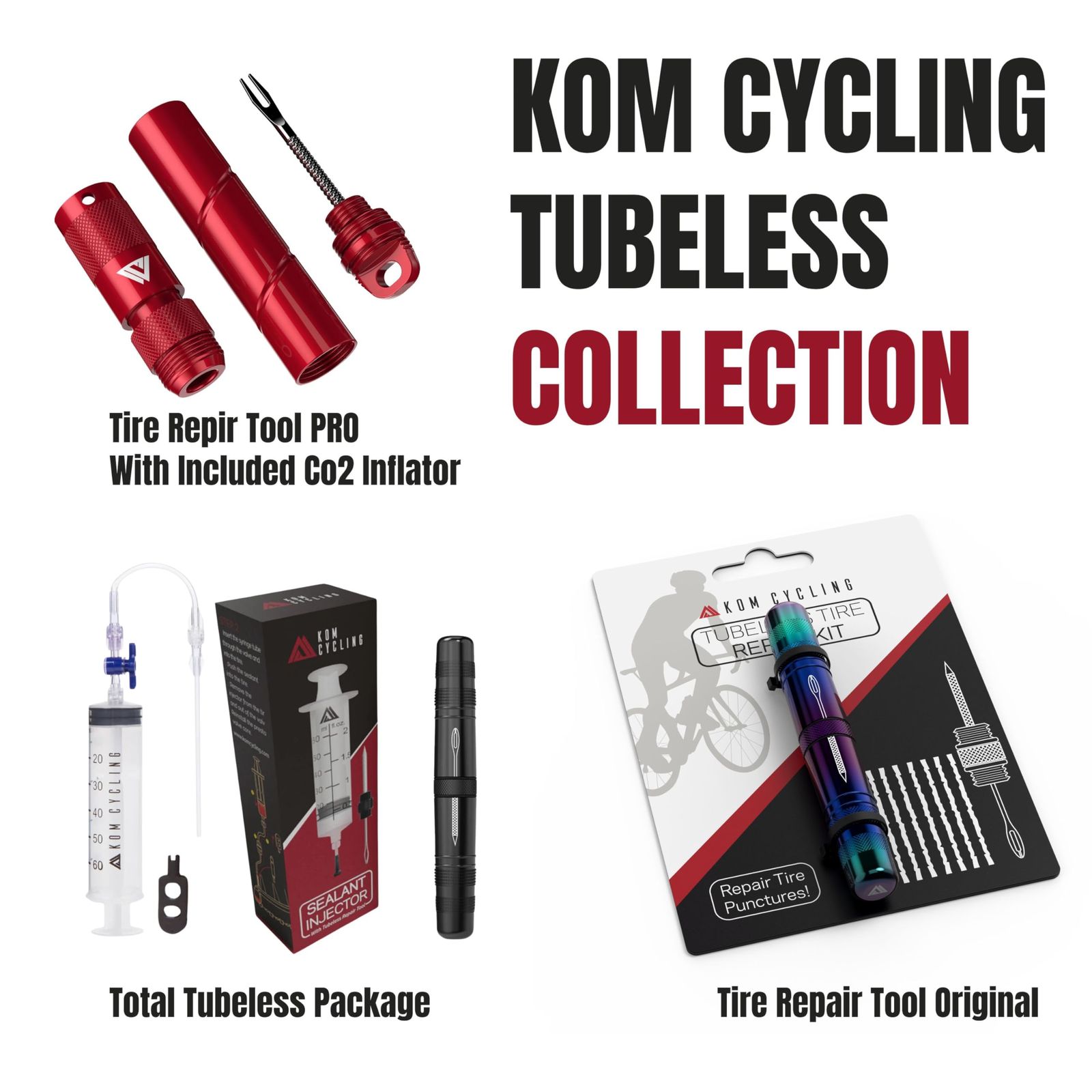 KOM 自転車用チューブレスタイヤ修理キット