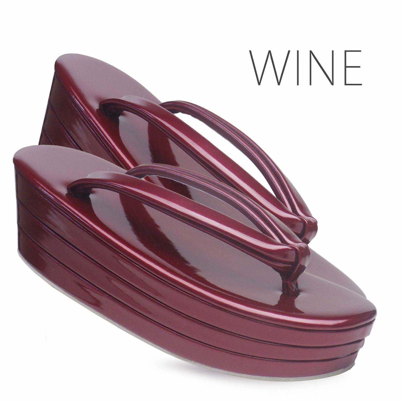 和装 厚底 草履 単品 3枚芯 レディース ヒール草履 wzouri23WINE