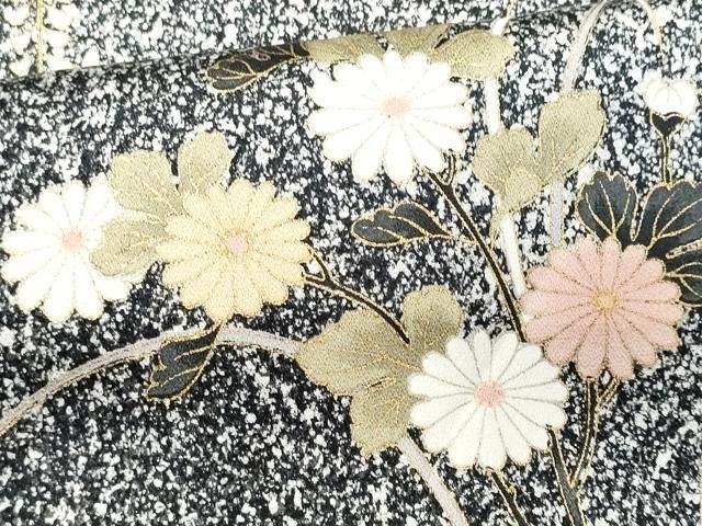 平和屋着物□訪問着 扇面草花文 たたき染め 金彩 正絹 逸品 CAAR5594fb  