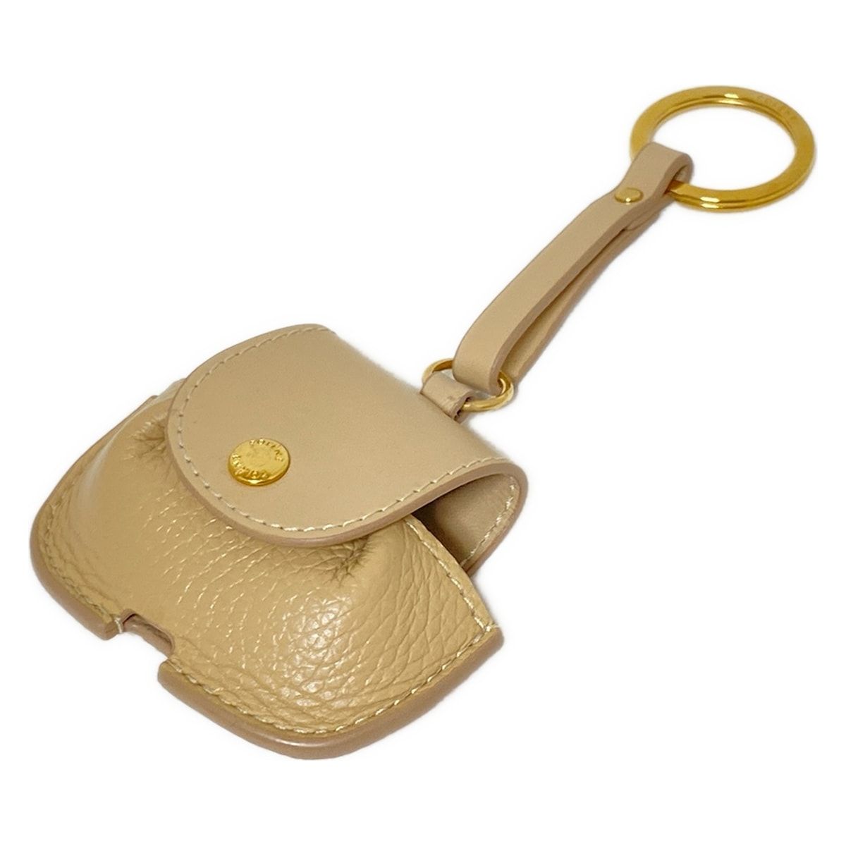 POLENE ポレーヌ キーホルダー チャーム - ベージュ×ゴールド レザー