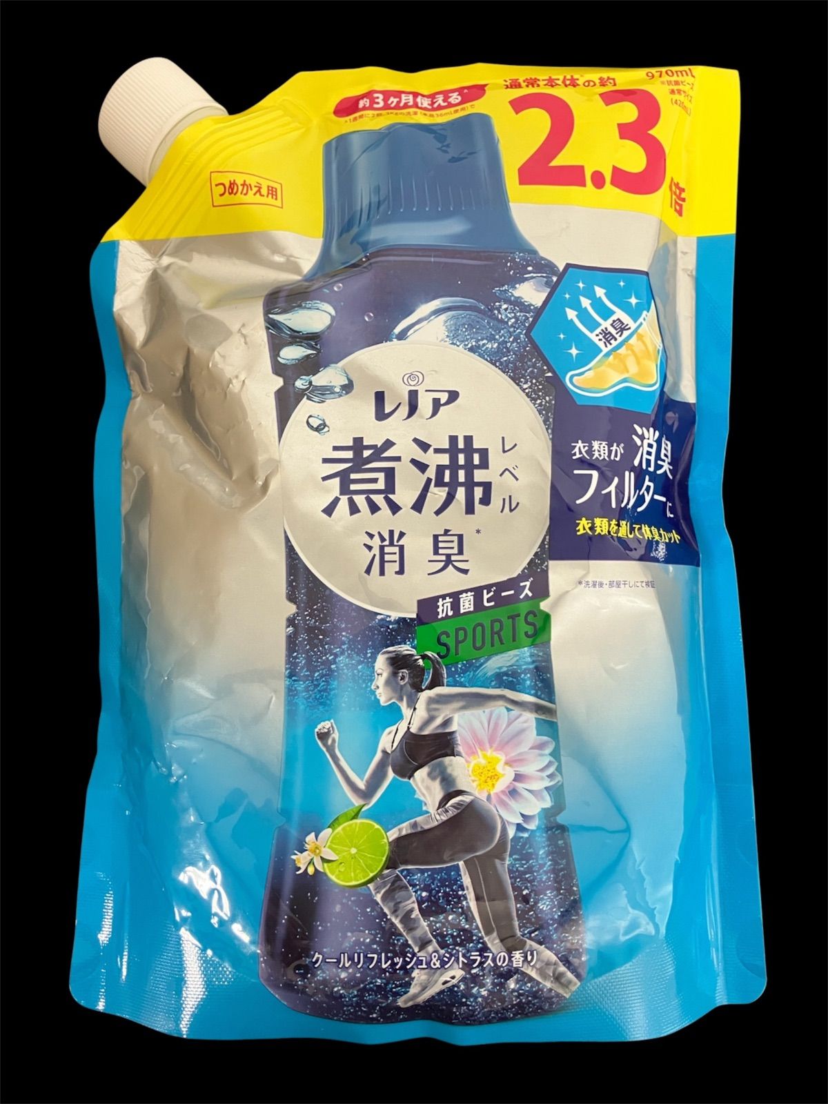 レノア 抗菌ビーズ スポーツ クールリフレッシュ＆シトラス 詰替 970ml×8 Amazon | レノア 超消臭 煮沸レベル消臭 抗菌ビーズ SPORTS