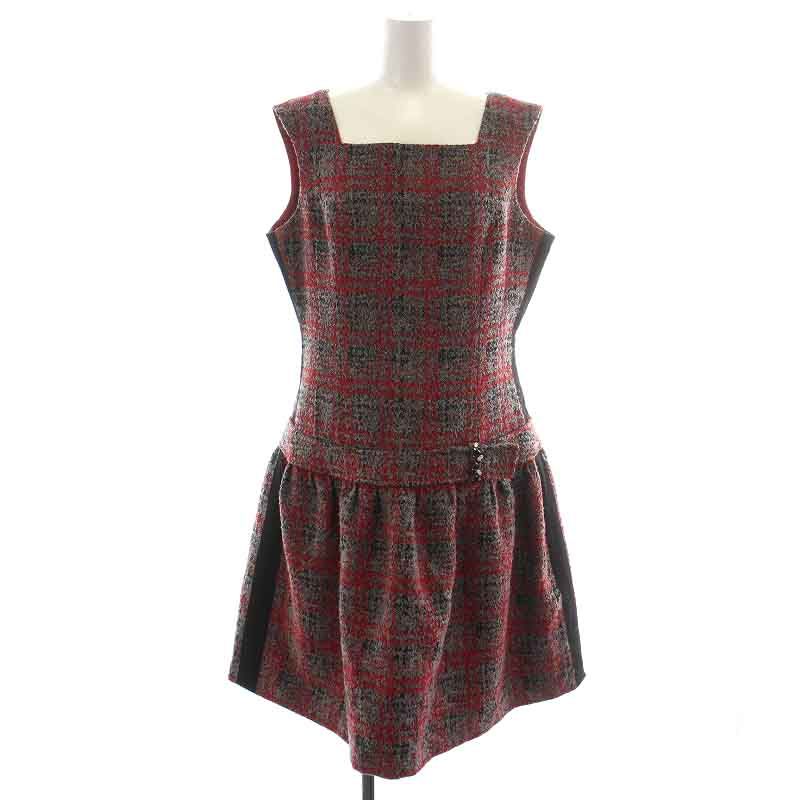 ルネ Rene TISSUE ワンピース ひざ丈 フレア ノースリーブ  