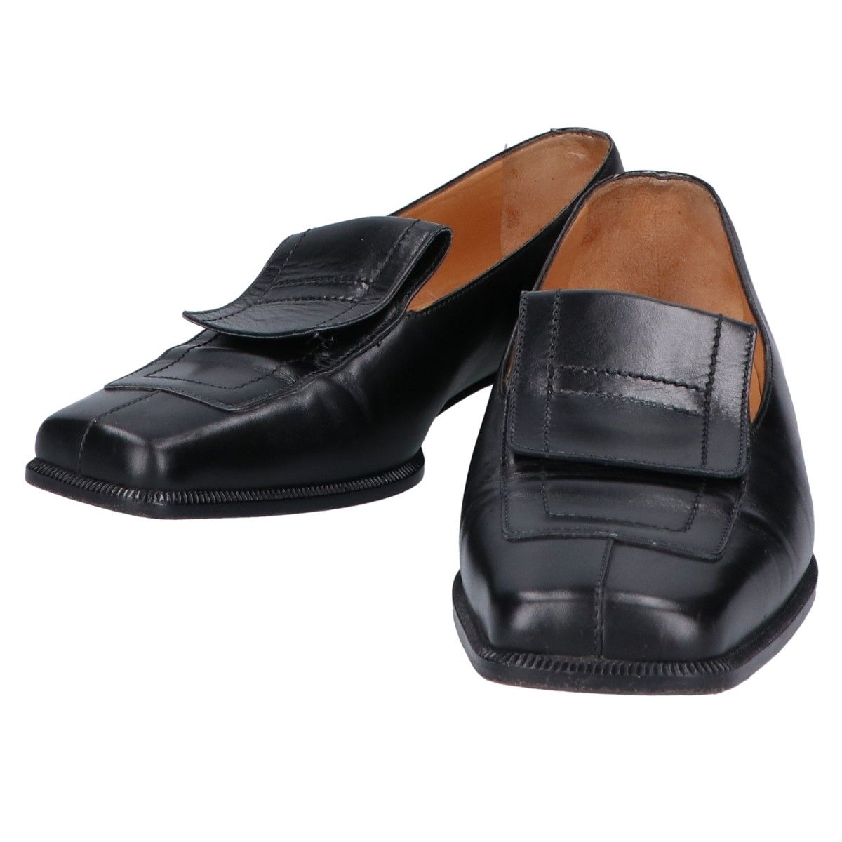 HERMES エルメス 【美品】ステッチ スクエアトゥ ローファー/ 35 