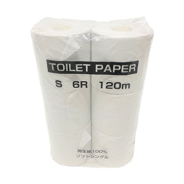 （まとめ） 太洋紙業 トイレットペーパー シングル芯あり 120m 1セット（48ロール：6ロール×8パック） 【×3セット】
