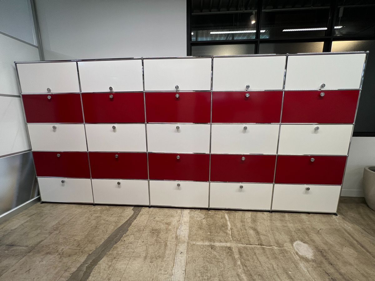 USMハラー□キャビネット1列3段 奥行きスリム 全部違う鍵 パーソナル