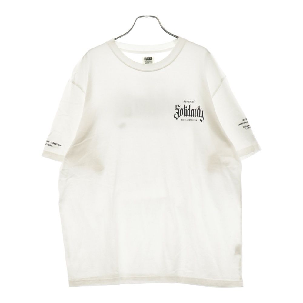 RATS (ラッツ) SOLIDARITY TEE バックビッグプリント半袖Tシャツ ホワイト 23'RT-0502