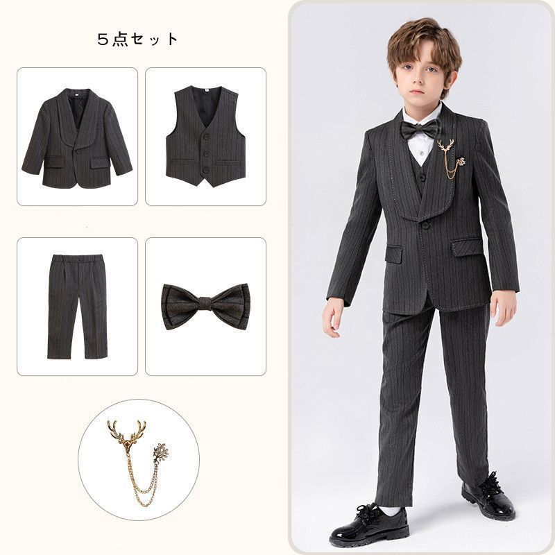5点セット子供スーツ フォーマル スーツ キッズ 男の子 スーツ 発表会 入学式 入園式 こども 韓国子供服フォーマルスーツ キッズスーツ 七五三 ベビースーツ 結婚式 卒園式 卒業式 小学生 保育園lbbb03