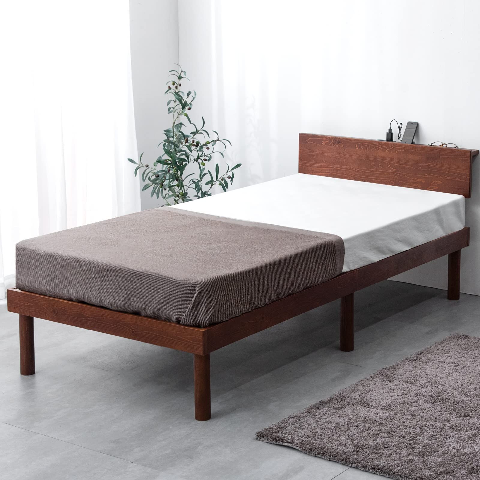 セミダブルベッドフレーム ダークブラウン 同じ2セット セミダブルベッドフレーム ダークブラウン 同じ2セット ベッドフレーム