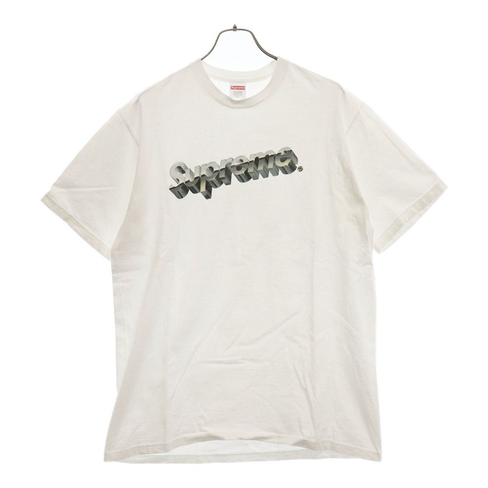 SUPREME (シュプリーム) 20SS Chrome Logo Tee クロームロゴプリント半袖Tシャツ ホワイト