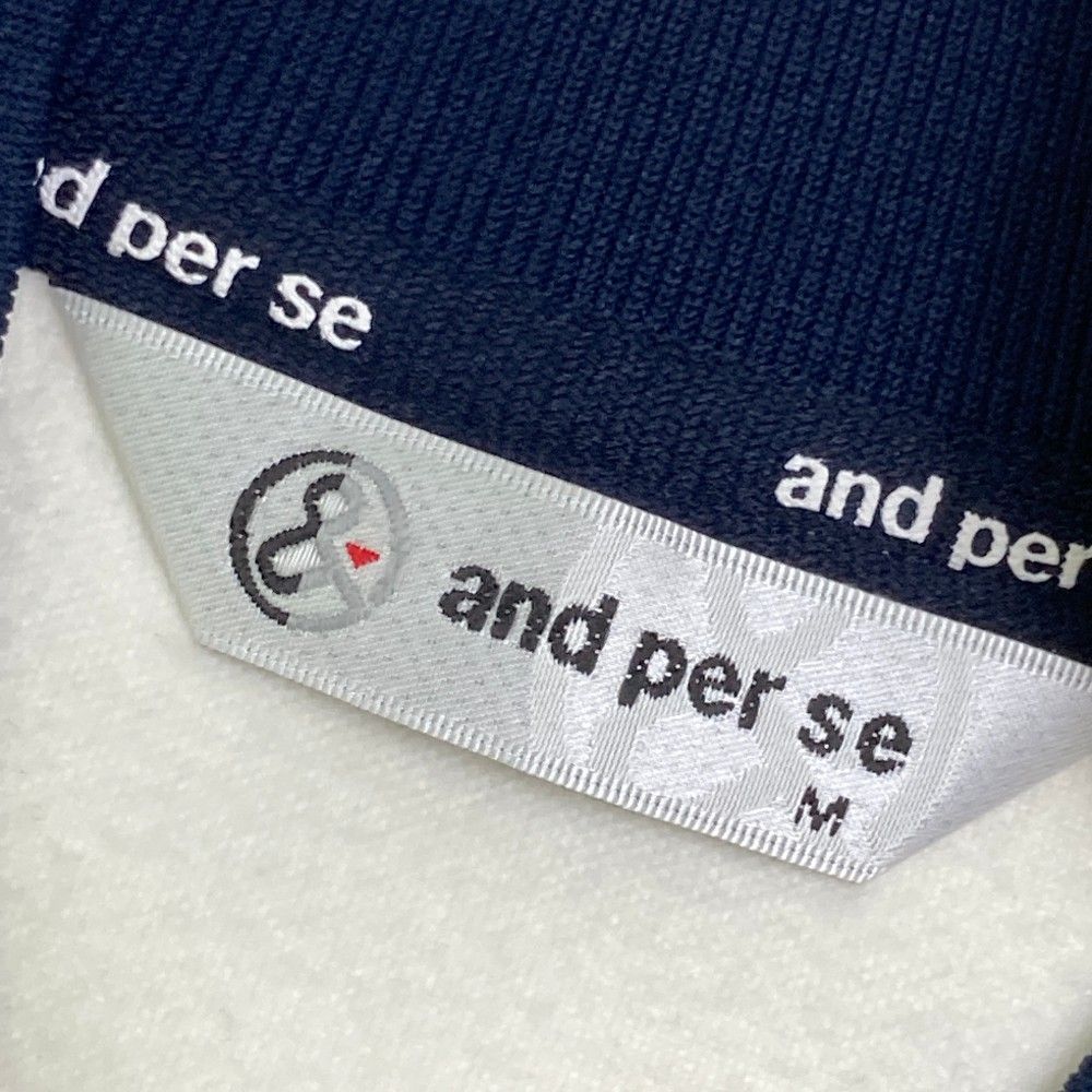 サイズ：M AND PER SE アンパスィ  裏起毛 ジップジャケット  ホワイト系 [240101444732] ゴルフウェア メンズ ストスト サイズ：M AND PER SE アンパスィ 裏起毛 ジップジャケット