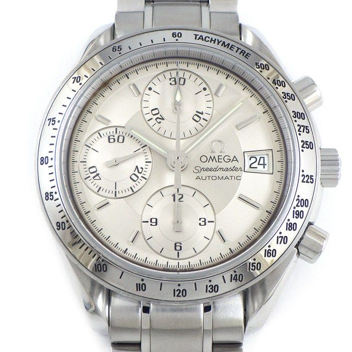 オメガ OMEGA 腕時計 スピードマスター 3513.30 シルバー文字盤 デイト クロノグラフ タキメーター 夜光針 インデックス SS 自動巻き 箱 保付き