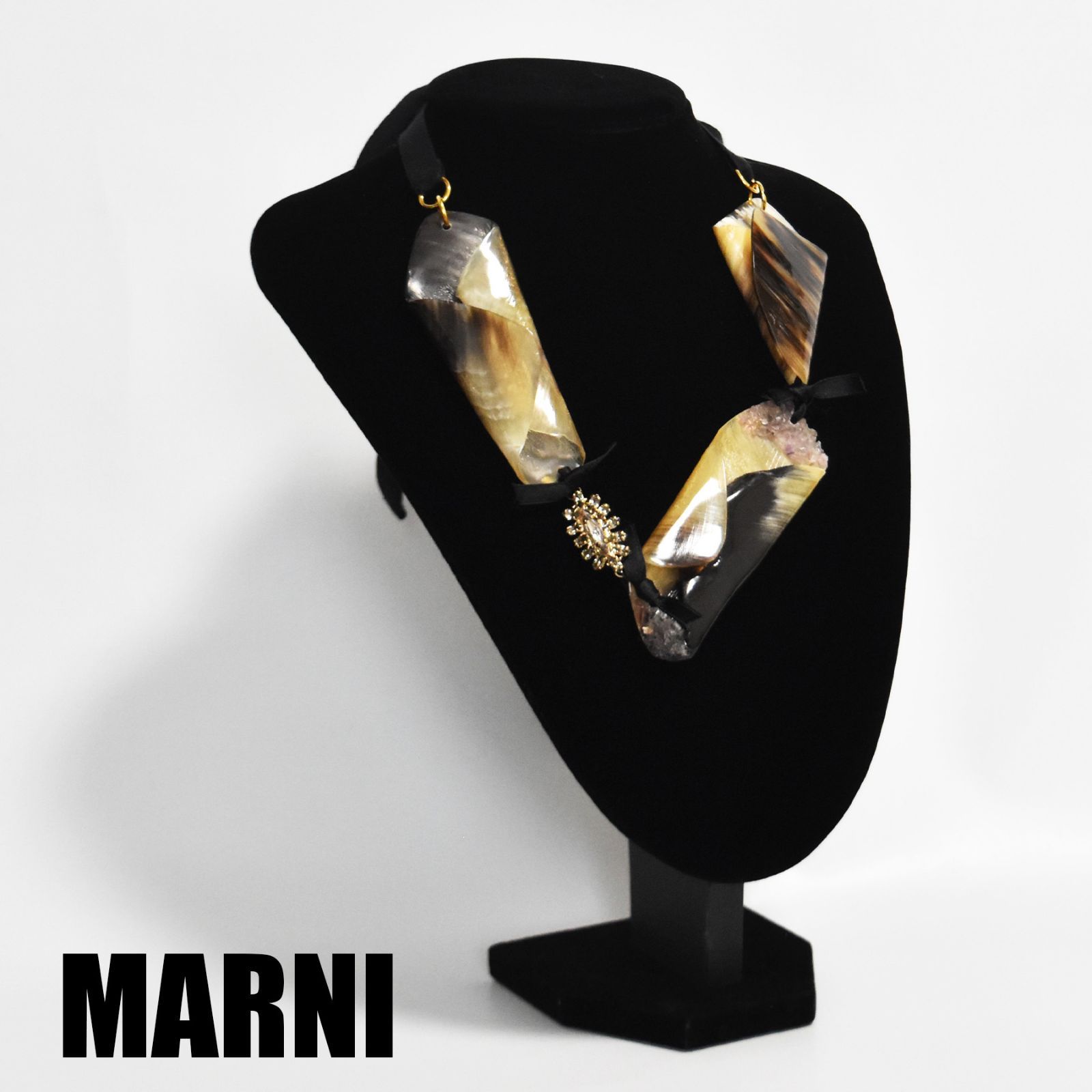 マルニ MARNI ネックレス リボンネックレス レディース ストーン