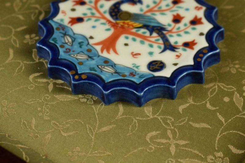 蔵A5505g 幸兵衛窯 ペルシャ色絵鳥文 陶板額装 加藤卓男 WWW_IBETON_RU