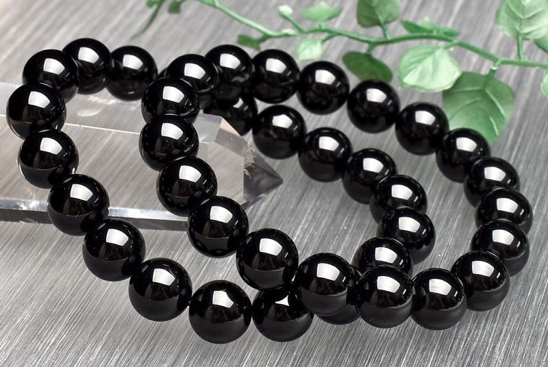 アクセサリー 希少 テクタイト(黒隕石) 10.5mm ブレスレット 1個売り 
