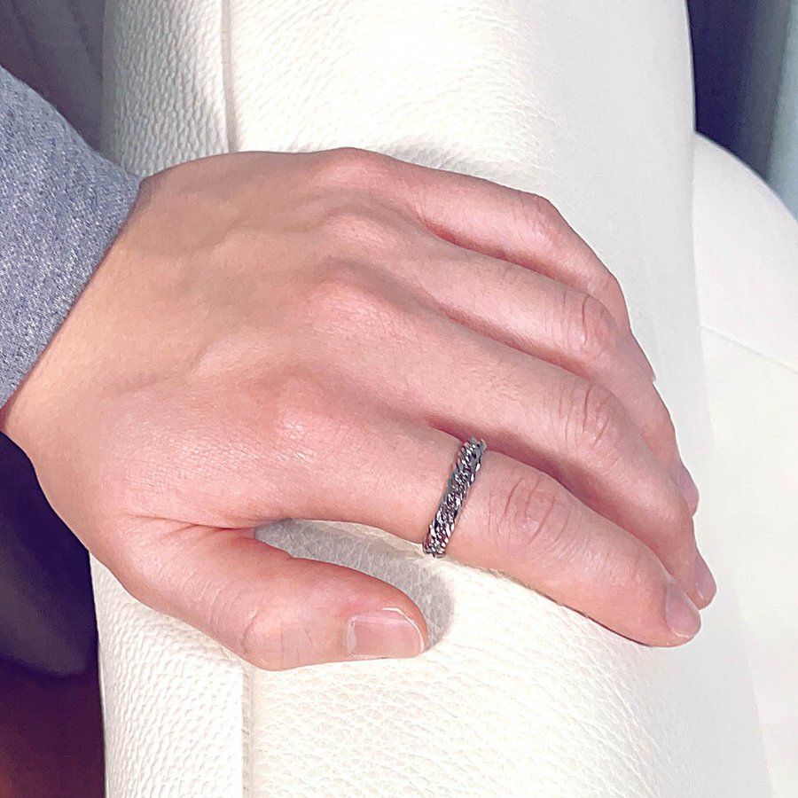 喜平 プラチナ Pt850 トリプル 12面 リング 13号 リング幅 約4.3mm